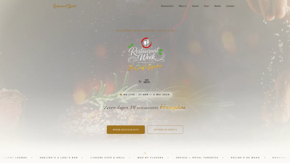 Schermafbeelding van Restaurant Week Suriname