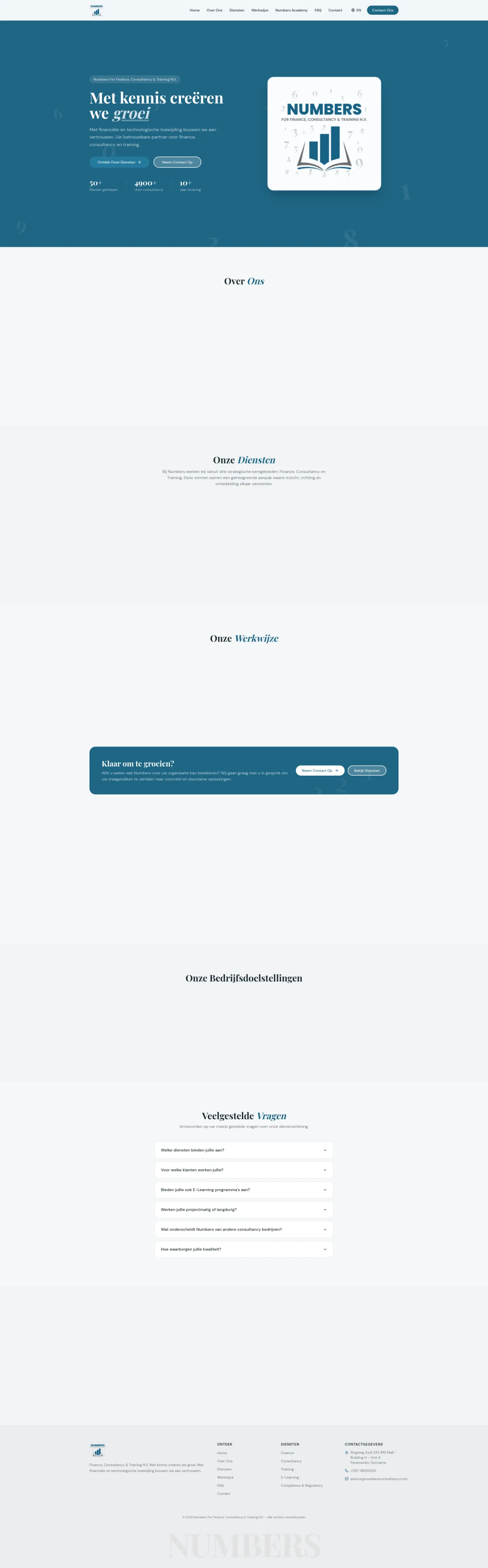 Schermafbeelding van Numbers Consultancy
